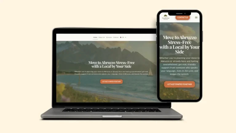 Mockup image of a web design & SEO service for a service-based business Wanderlust Abruzzo